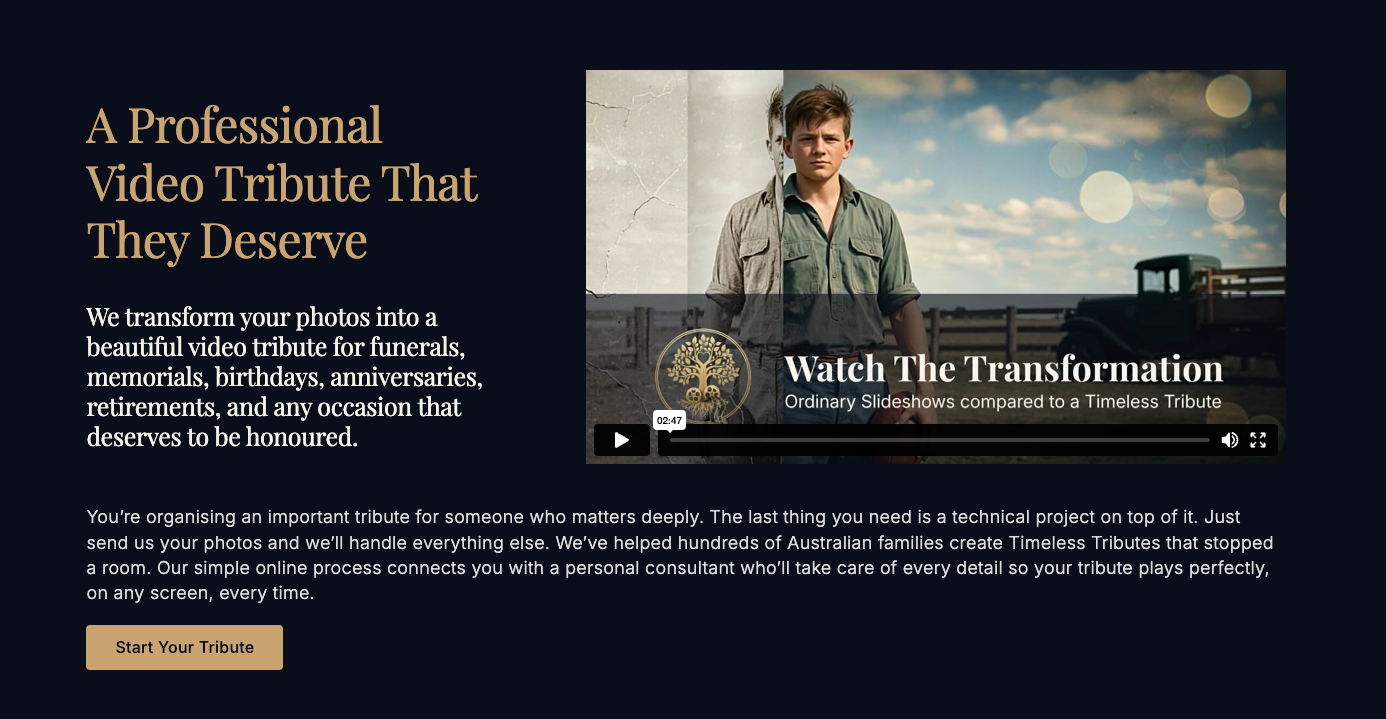 End-to-End Memorial Tribute Platform